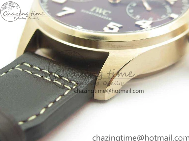 MIROTIME 0202 Popular Big Pilot Real PR IW502706 RG YLF 1:1 Best Edition Brown Dial On Calfskin Strap A 7223